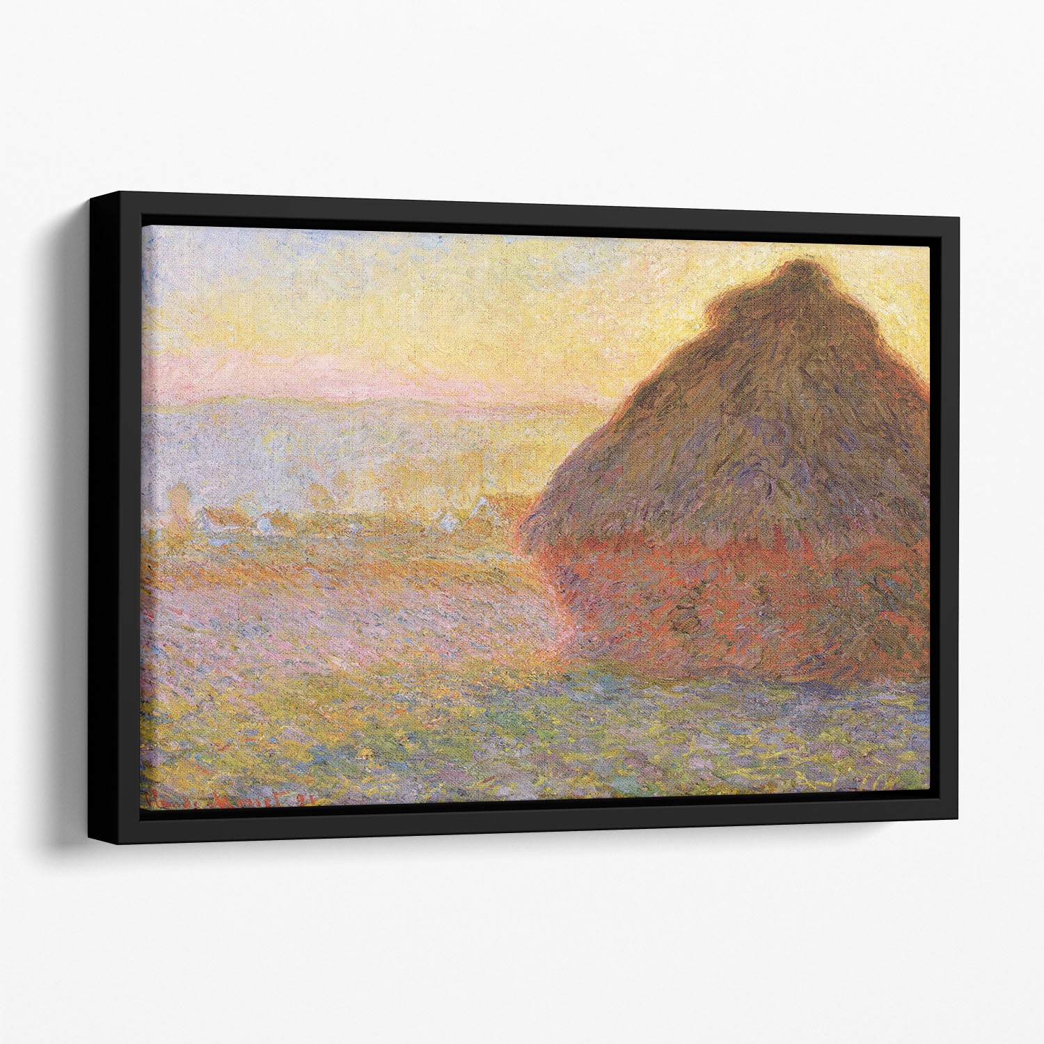 Graystacks by Monet Floating Framed Canvas