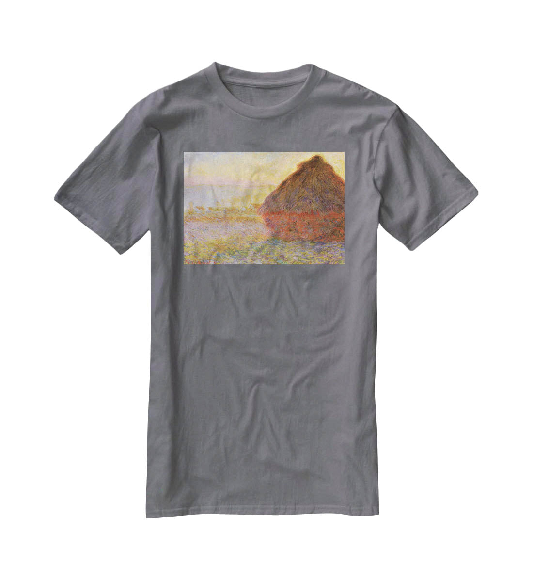 Graystacks by Monet T-Shirt - Canvas Art Rocks - 3