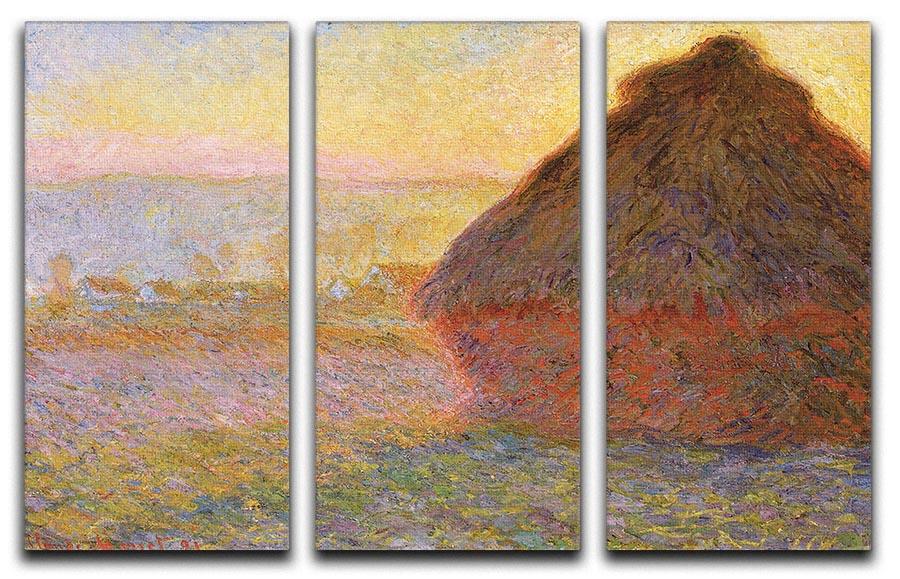 Graystacks by Monet Split Panel Canvas Print - Canvas Art Rocks - 4