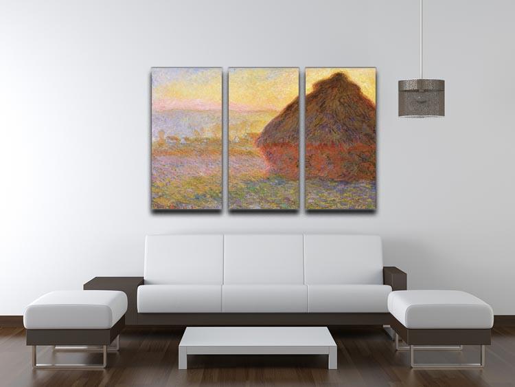 Graystacks by Monet Split Panel Canvas Print - Canvas Art Rocks - 4