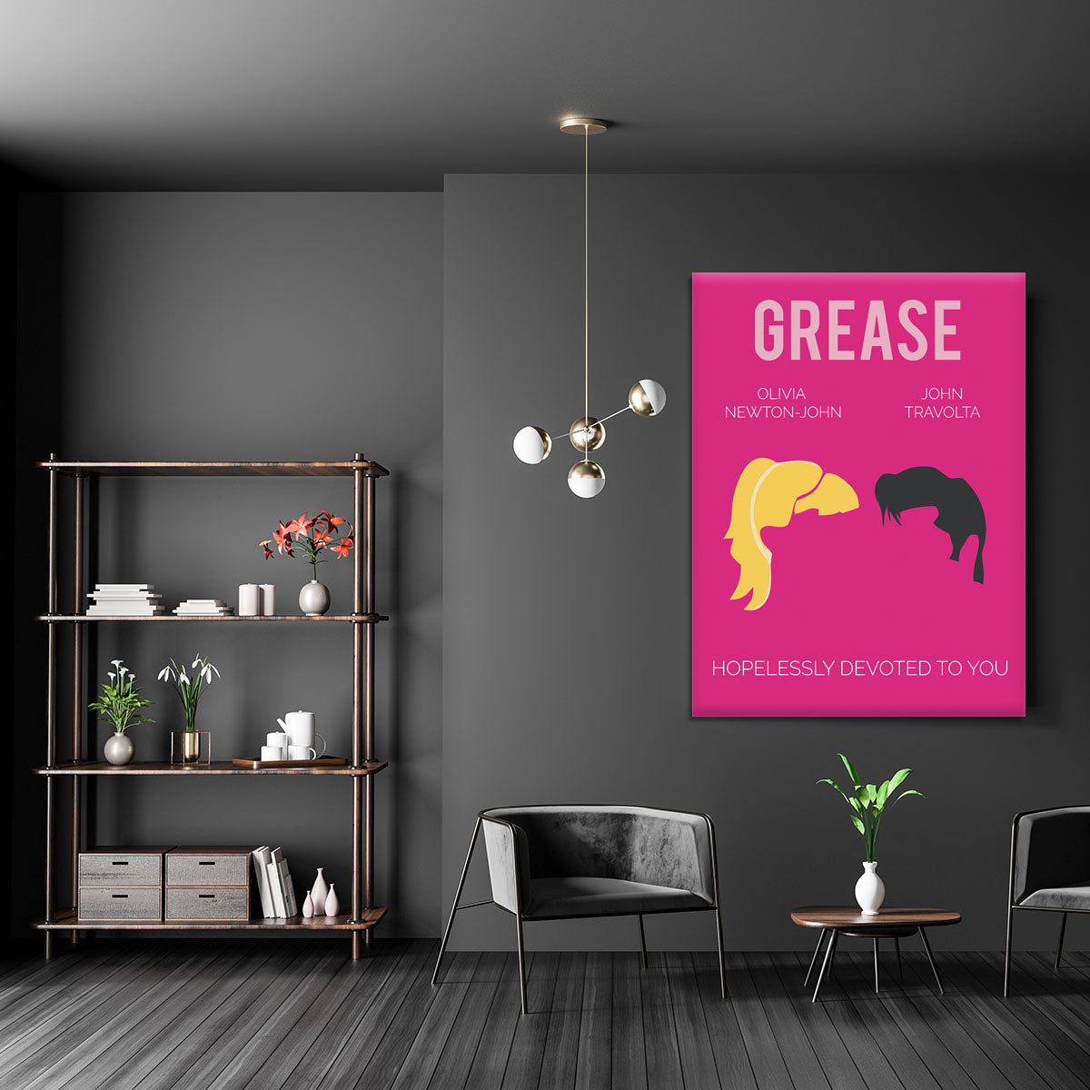 Grease Minimal Movie Canvas Print or Poster - Canvas Art Rocks - 5