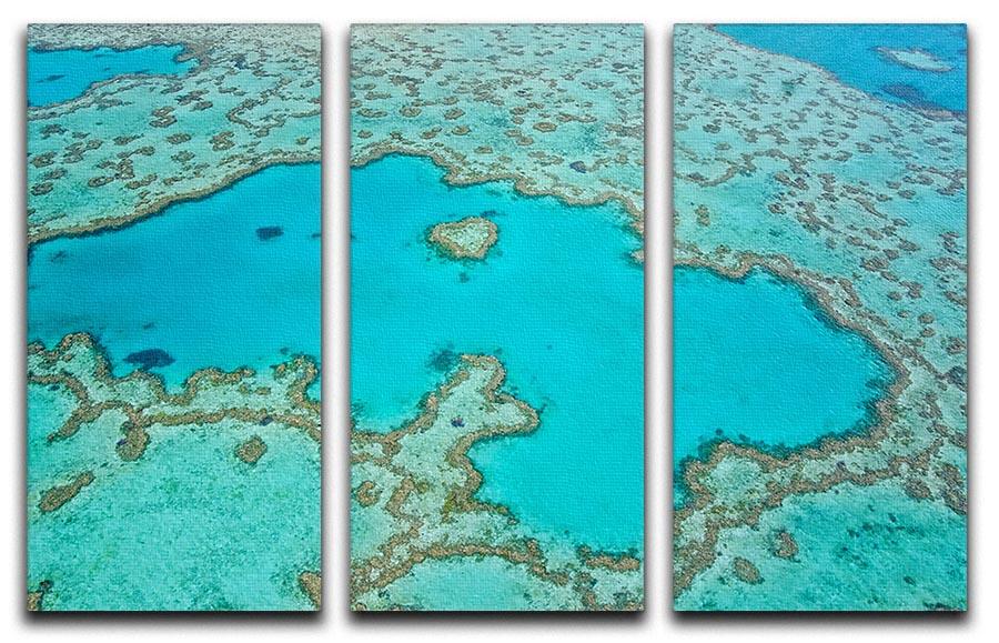 Great Barrier Reef Aerial View 3 Split Panel Canvas Print - Canvas Art Rocks - 1