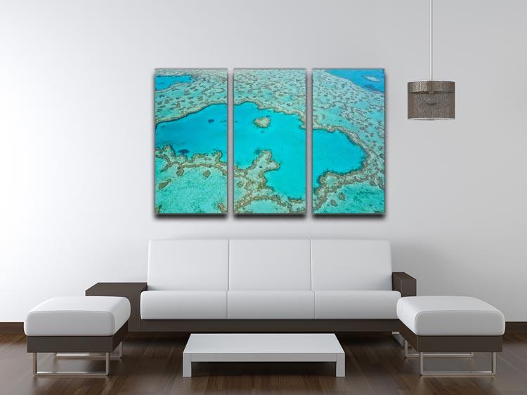 Great Barrier Reef Aerial View 3 Split Panel Canvas Print - Canvas Art Rocks - 3