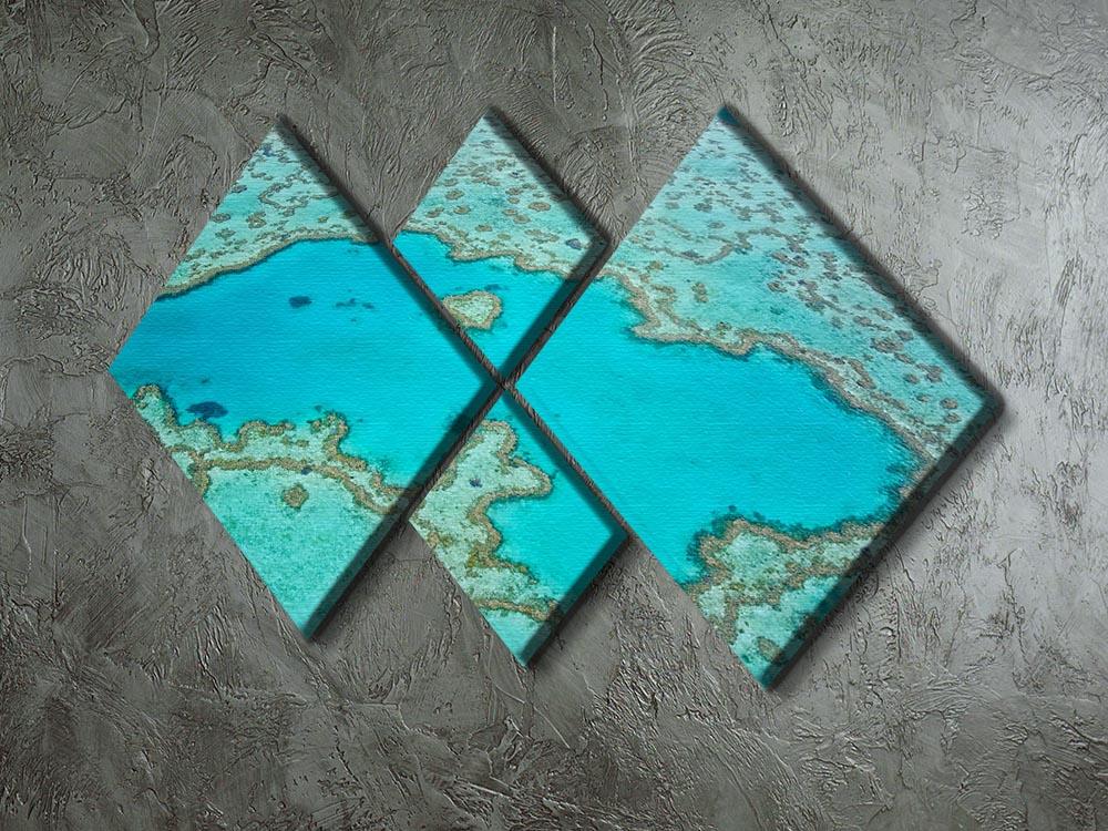Great Barrier Reef Aerial View 4 Square Multi Panel Canvas  - Canvas Art Rocks - 2