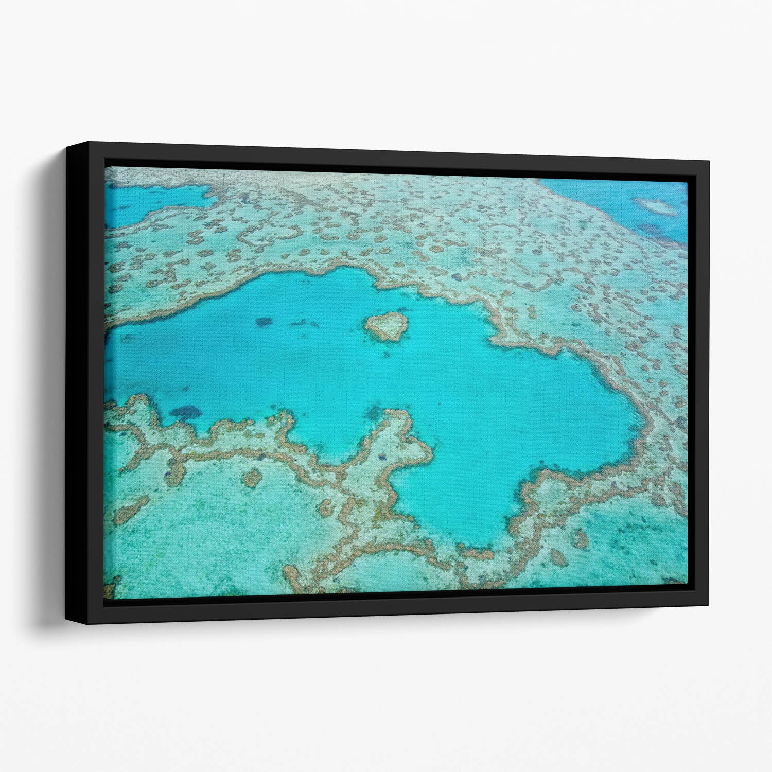 Great Barrier Reef Aerial View Floating Framed Canvas