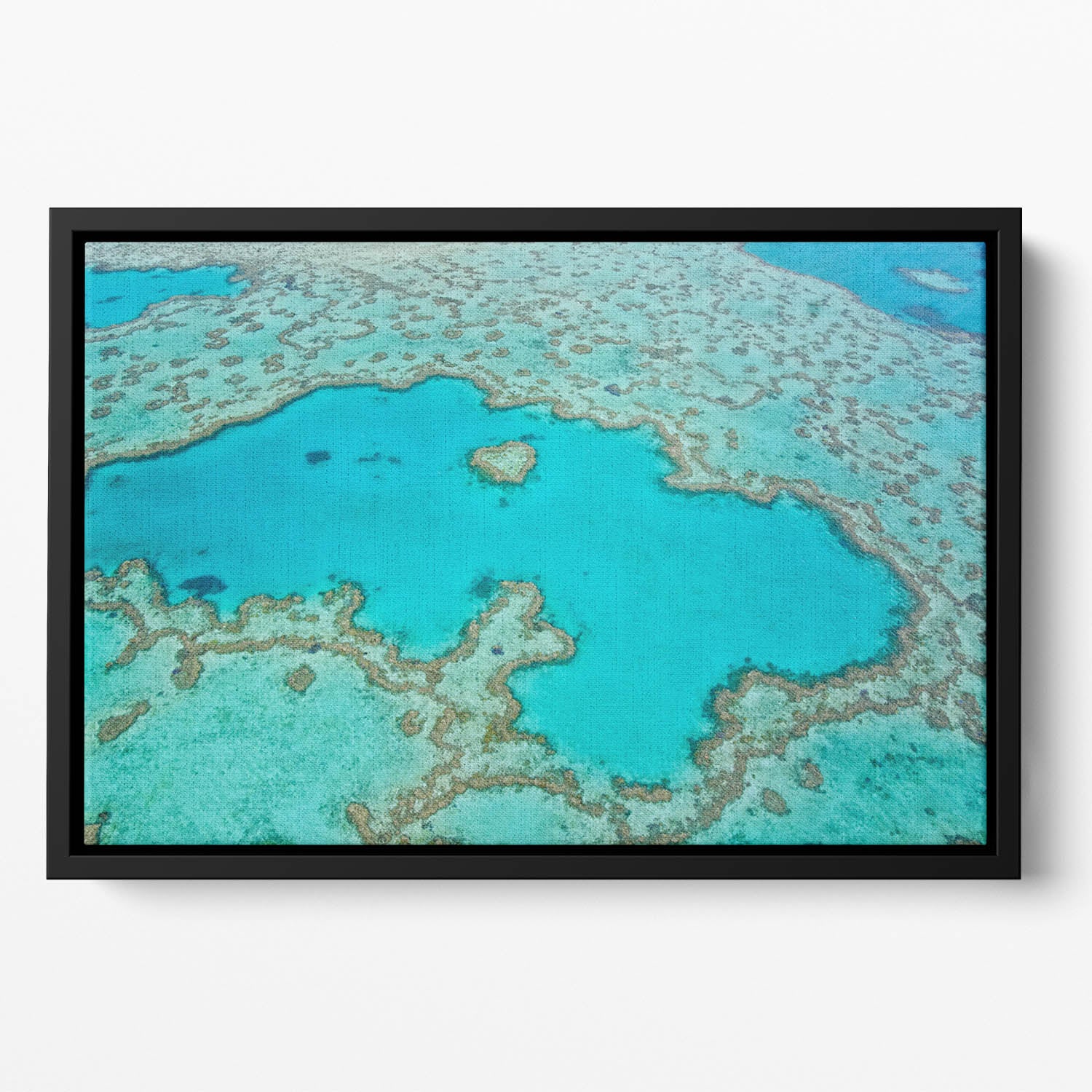 Great Barrier Reef Aerial View Floating Framed Canvas