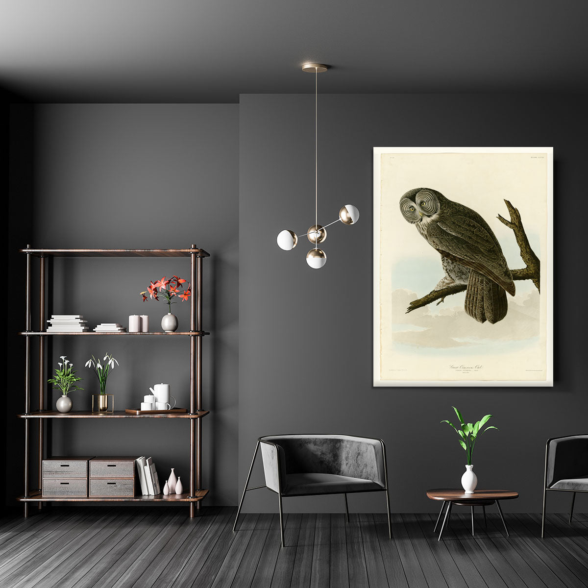 Great Cinereous Owl by Audubon Canvas Print or Poster - Canvas Art Rocks - 5