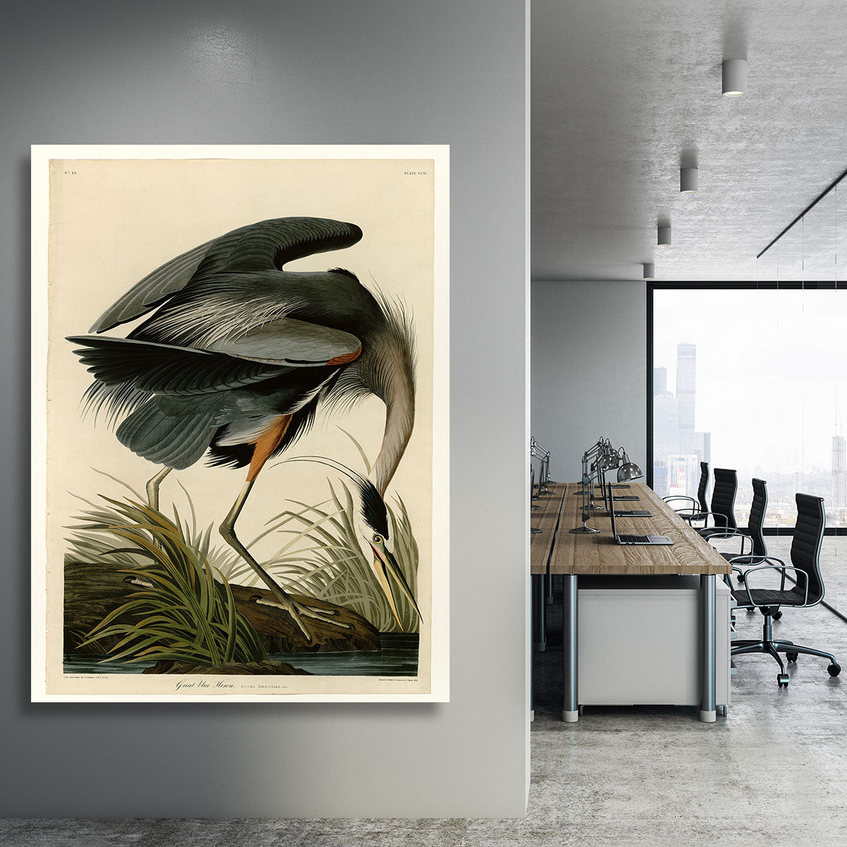 Great blue Heron by Audubon Canvas Print or Poster - Canvas Art Rocks - 3
