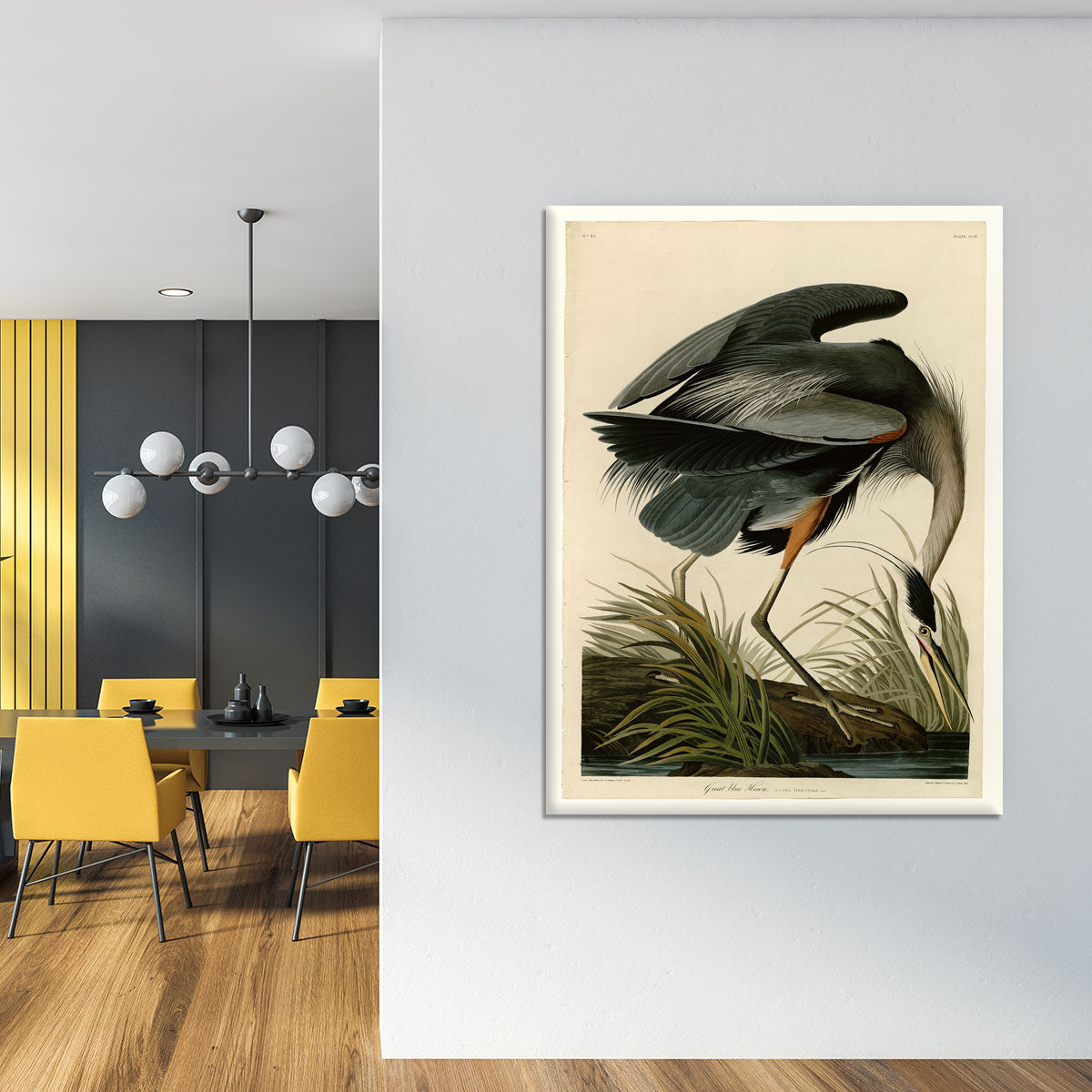 Great blue Heron by Audubon Canvas Print or Poster - Canvas Art Rocks - 4