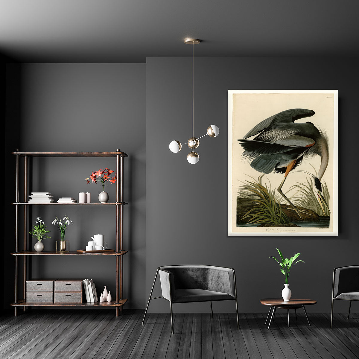 Great blue Heron by Audubon Canvas Print or Poster - Canvas Art Rocks - 5
