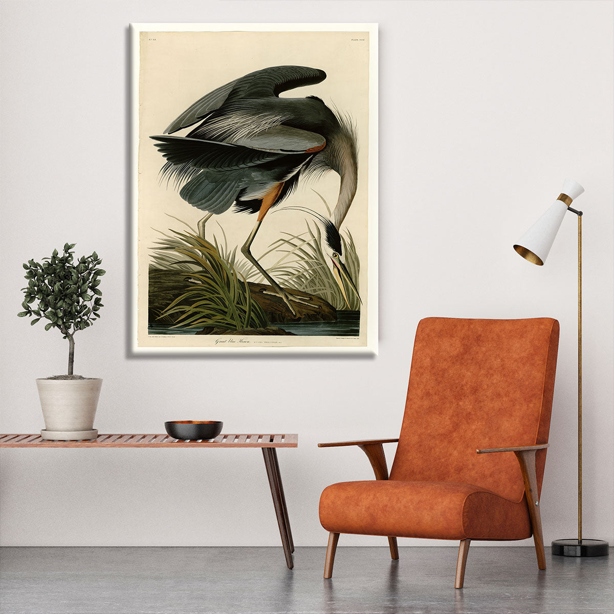 Great blue Heron by Audubon Canvas Print or Poster - Canvas Art Rocks - 6