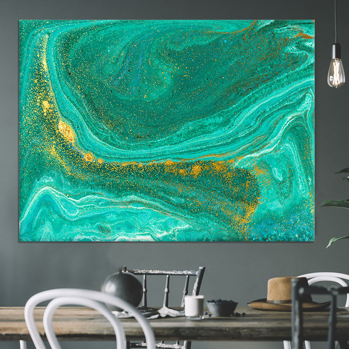 Green Swirled Marble Canvas Print or Poster - Canvas Art Rocks - 3