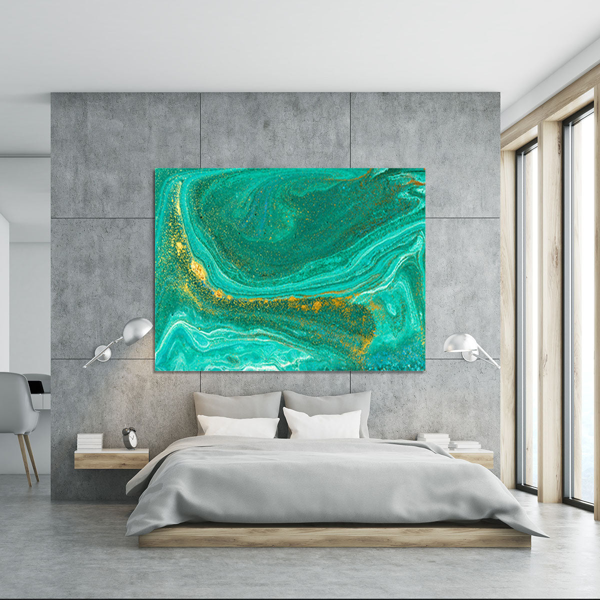 Green Swirled Marble Canvas Print or Poster - Canvas Art Rocks - 5