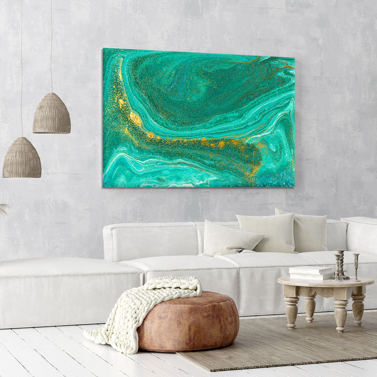 Green Swirled Marble Canvas Print or Poster - Canvas Art Rocks - 6
