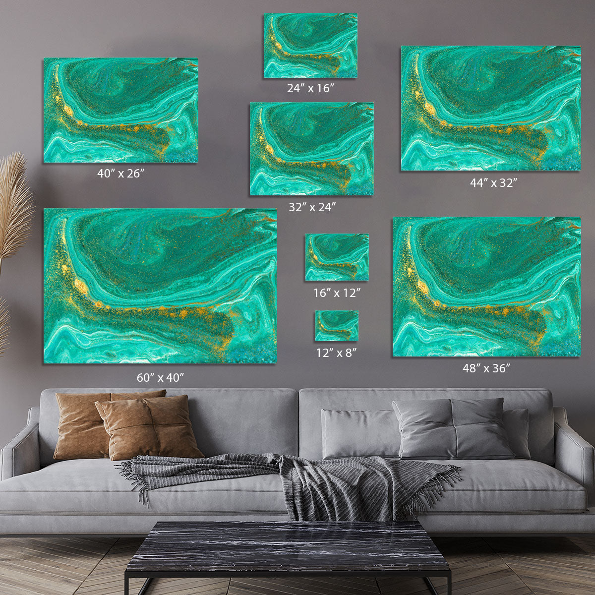 Green Swirled Marble Canvas Print or Poster - Canvas Art Rocks - 7