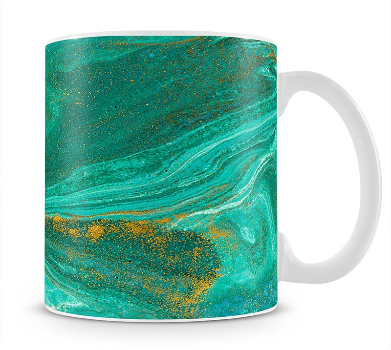 Green Swirled Marble Mug - Canvas Art Rocks - 1