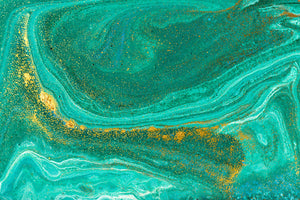 Green Swirled Marble Wall Mural Wallpaper - Canvas Art Rocks - 1