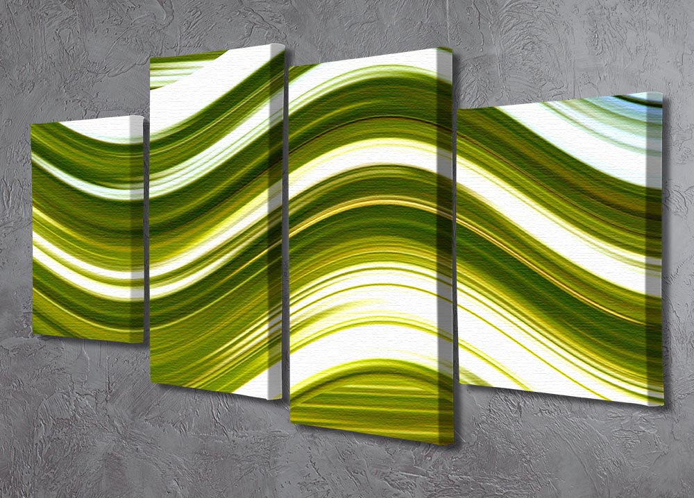 Green Wave 4 Split Panel Canvas - Canvas Art Rocks - 2