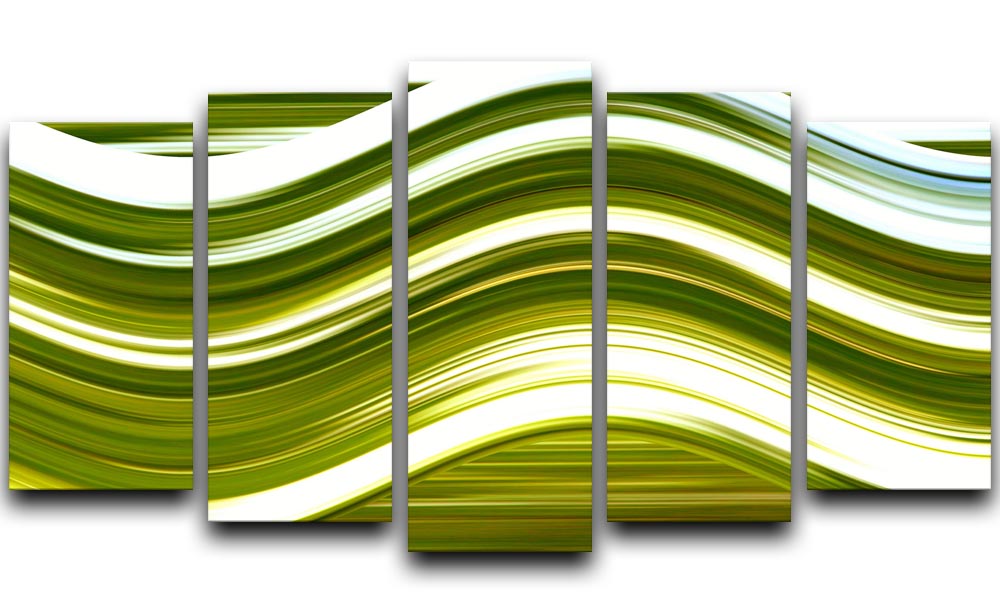 Green Wave 5 Split Panel Canvas - Canvas Art Rocks - 1