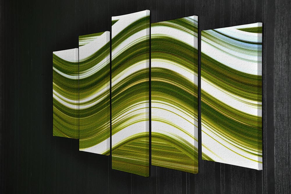 Green Wave 5 Split Panel Canvas - Canvas Art Rocks - 2