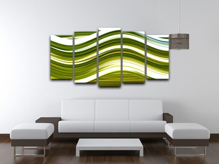 Green Wave 5 Split Panel Canvas - Canvas Art Rocks - 3