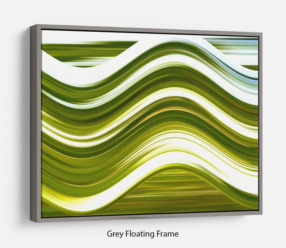 Green Wave Floating Frame Canvas - Canvas Art Rocks - 3