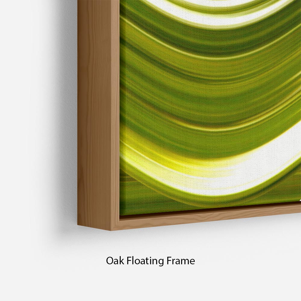 Green Wave Floating Frame Canvas - Canvas Art Rocks - 10