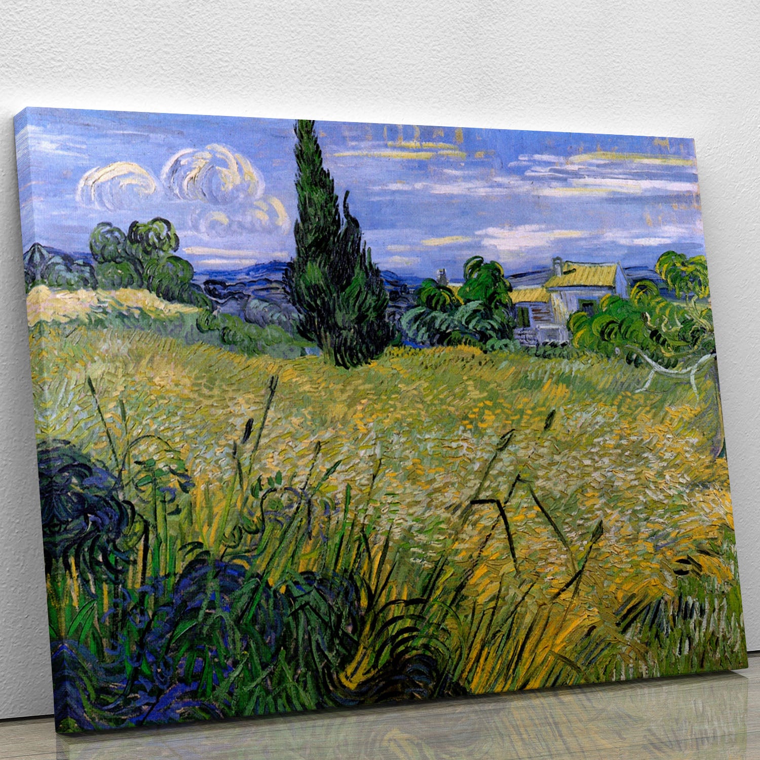 Green Wheat Field with Cypress by Van Gogh Canvas Print or Poster - Canvas Art Rocks - 1