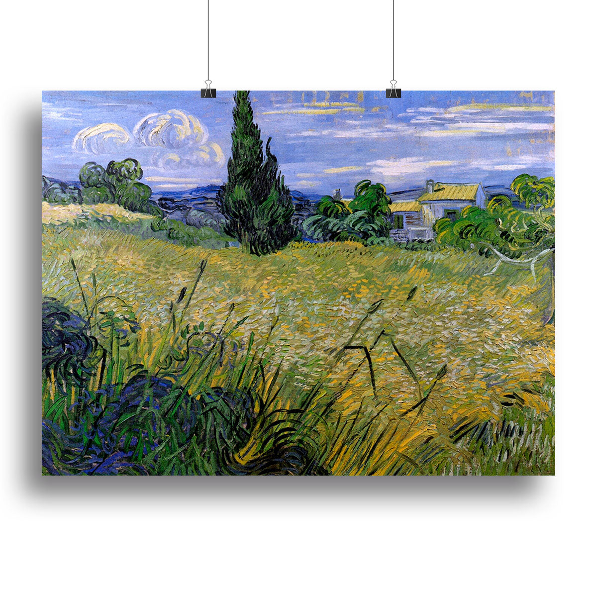 Green Wheat Field with Cypress by Van Gogh Canvas Print or Poster - Canvas Art Rocks - 2