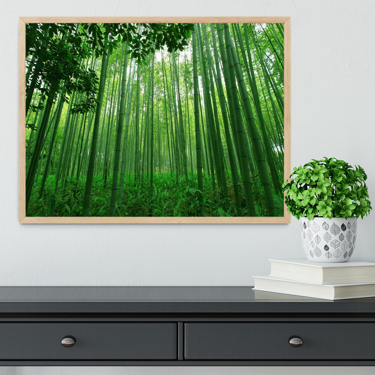 Green bamboo forest Framed Print - Canvas Art Rocks - 4