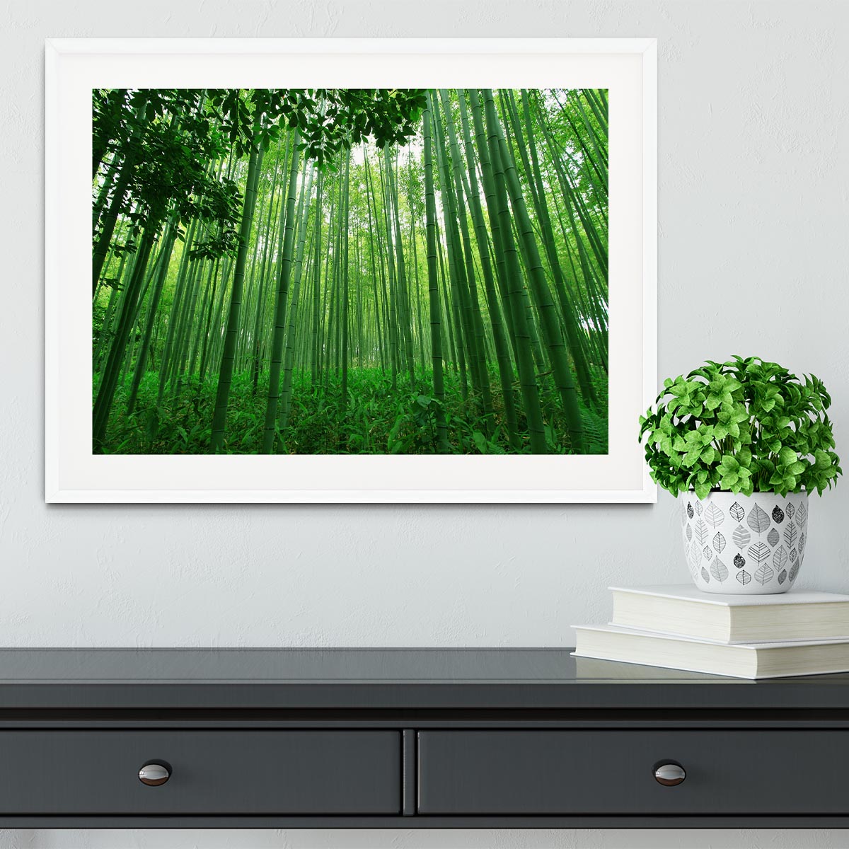 Green bamboo forest Framed Print - Canvas Art Rocks - 5