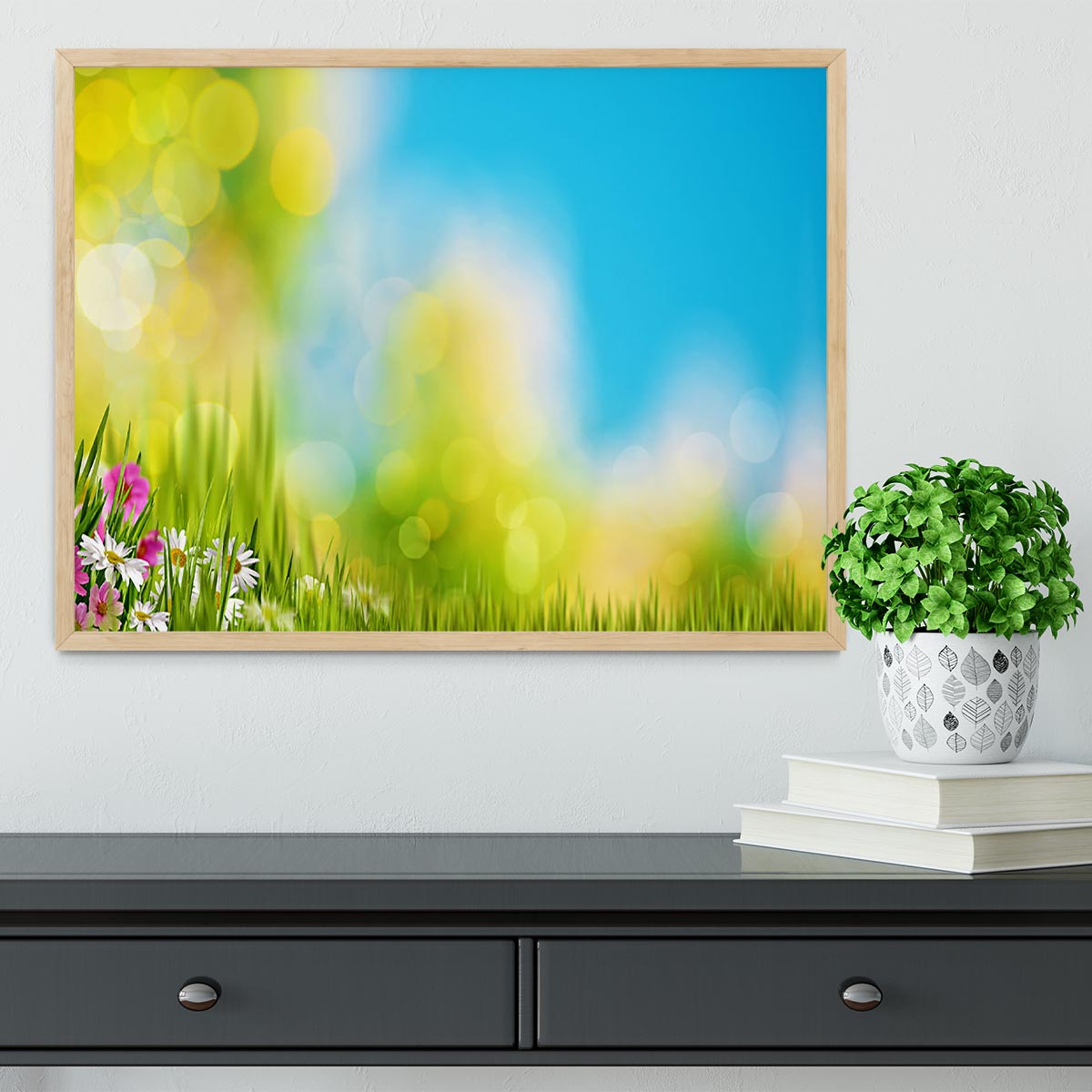 Green foliage under bright summer sun Framed Print - Canvas Art Rocks - 4