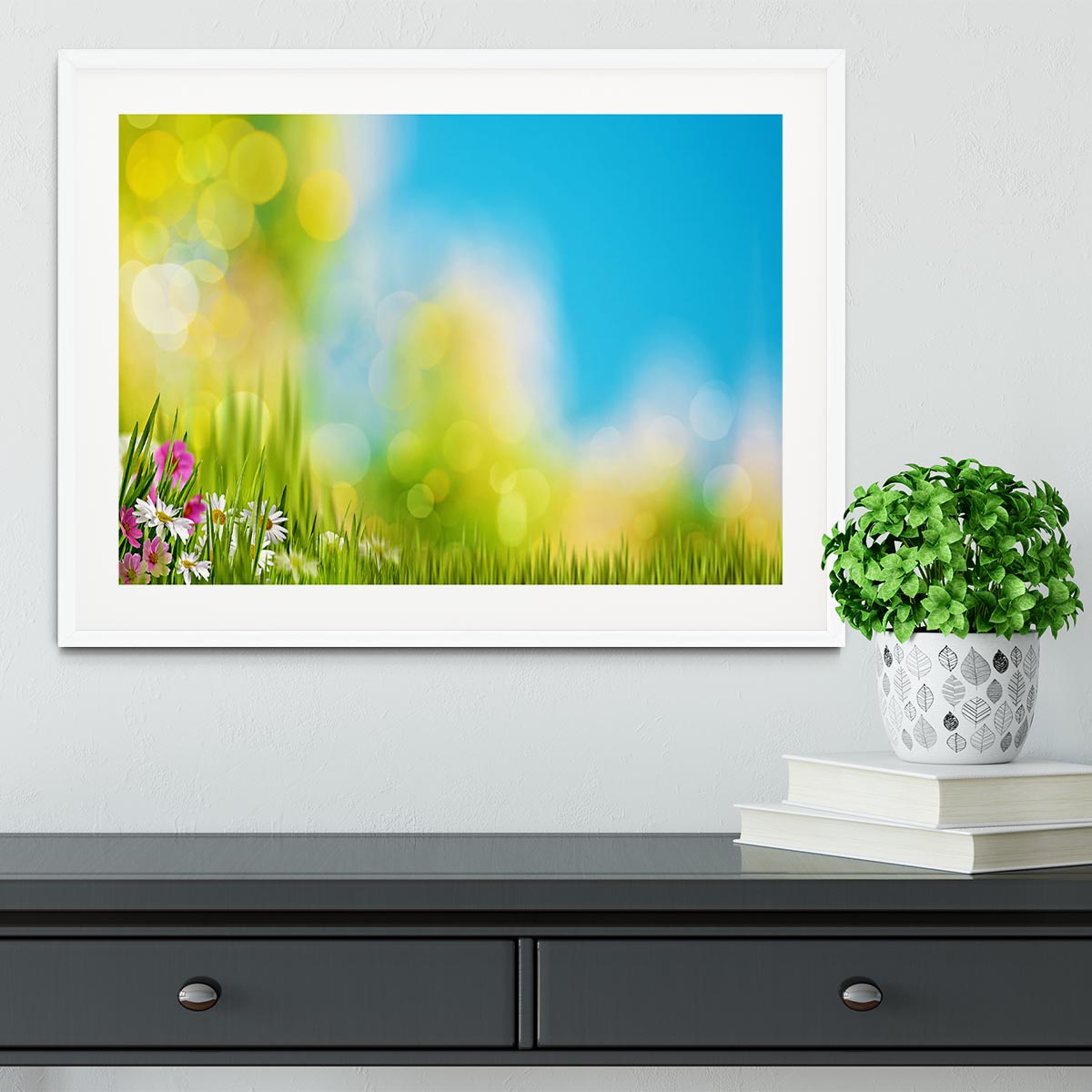 Green foliage under bright summer sun Framed Print - Canvas Art Rocks - 5