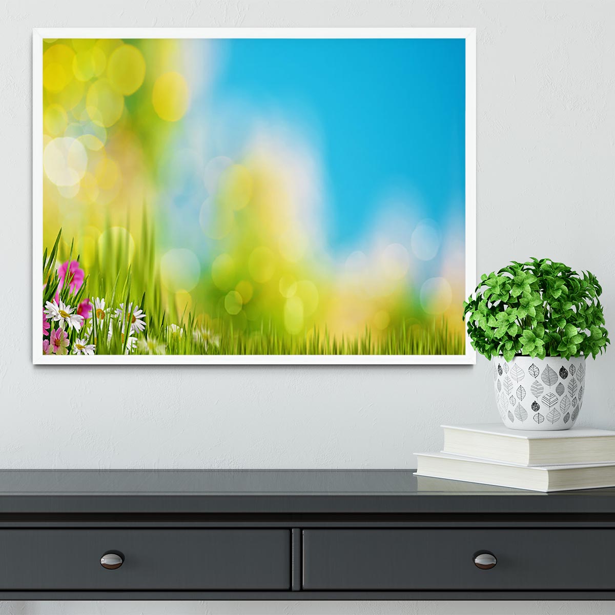Green foliage under bright summer sun Framed Print - Canvas Art Rocks -6