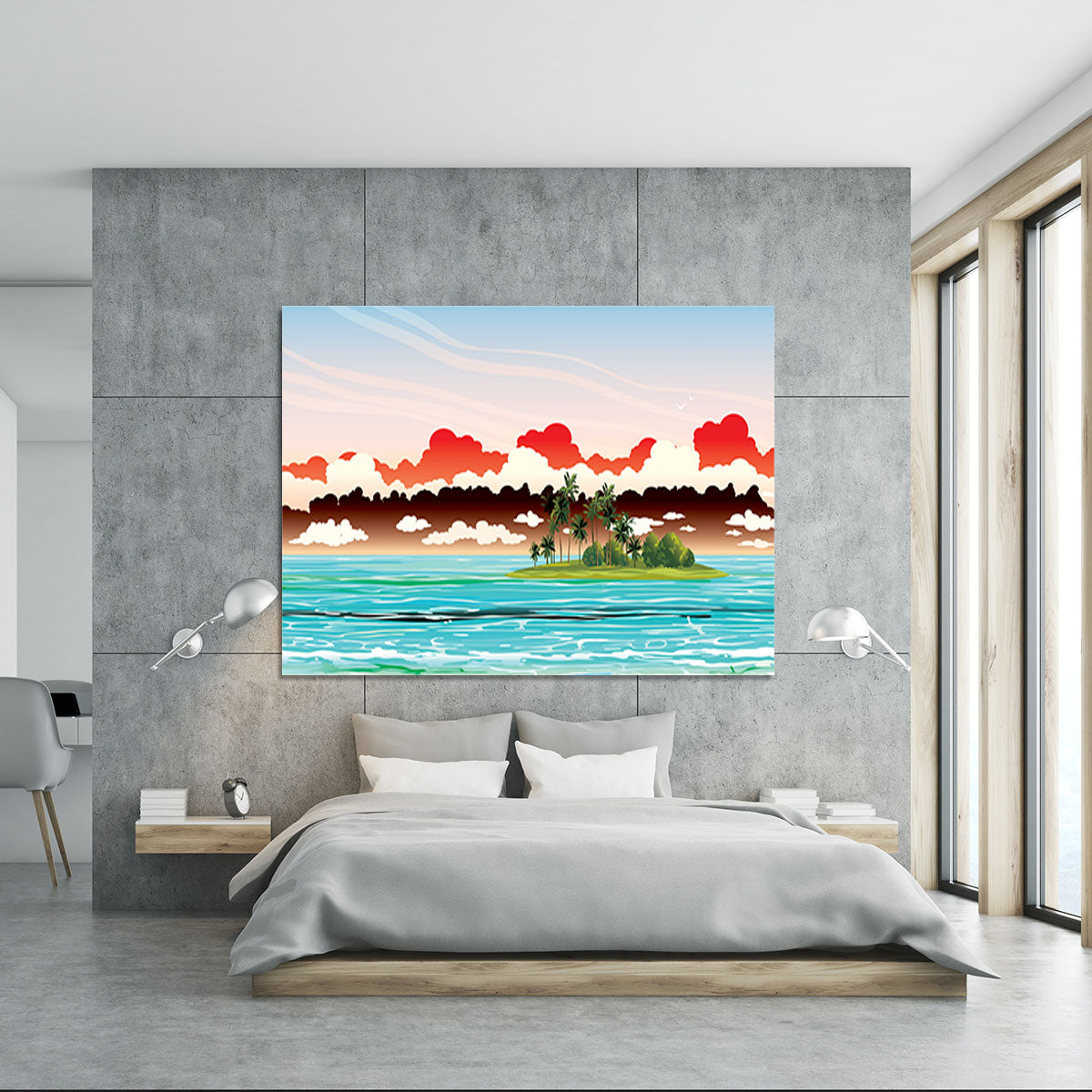 Green island with coconut palms Canvas Print or Poster - Canvas Art Rocks - 5