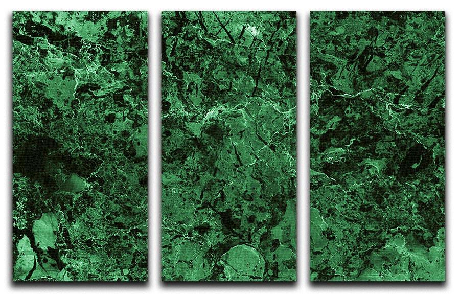 Green marble tiles seamless 3 Split Panel Canvas Print - Canvas Art Rocks - 1