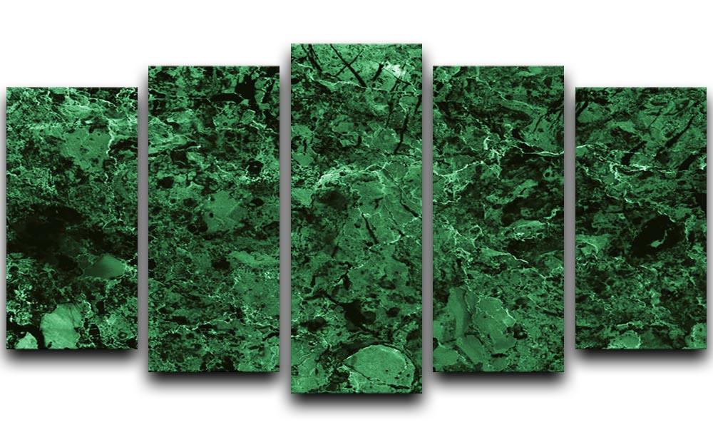 Green marble tiles seamless 5 Split Panel Canvas  - Canvas Art Rocks - 1