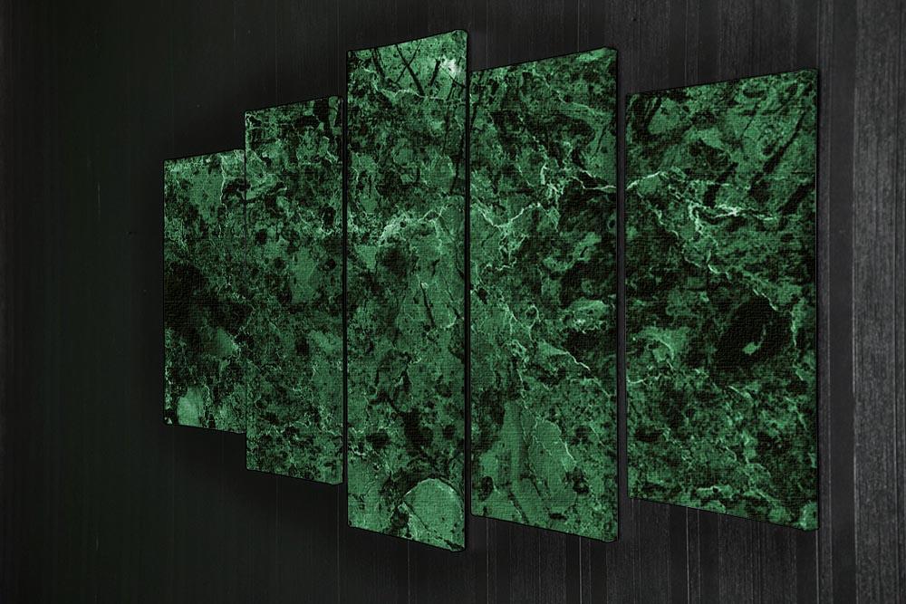 Green marble tiles seamless 5 Split Panel Canvas  - Canvas Art Rocks - 2