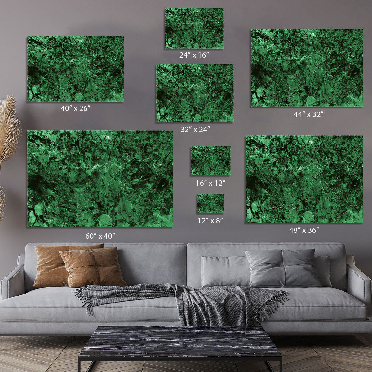 Green marble tiles seamless Canvas Print or Poster - Canvas Art Rocks - 7