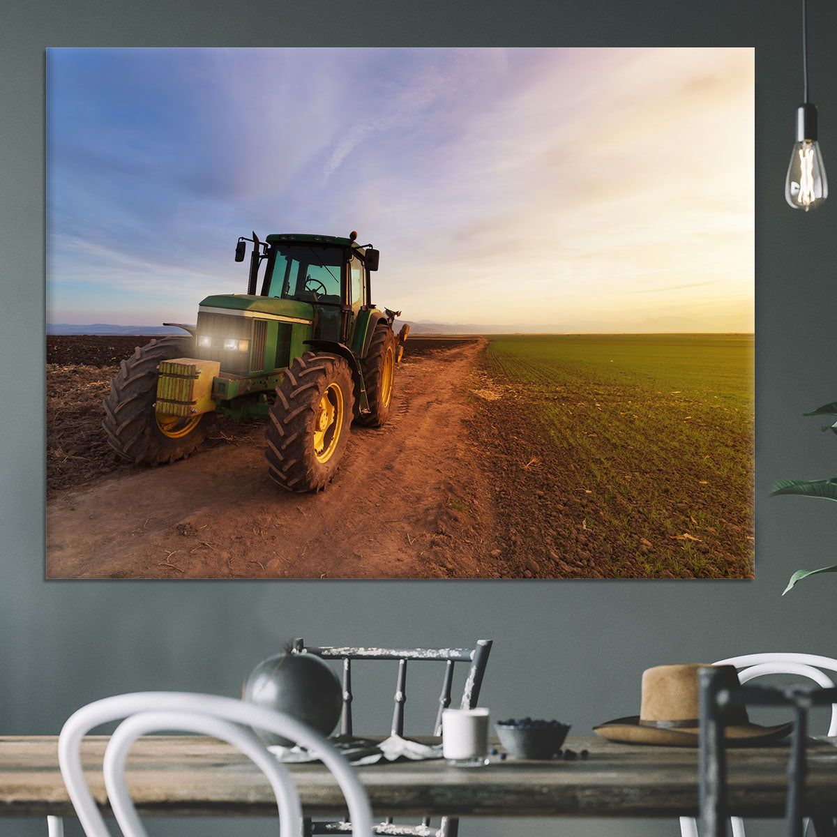 Green tractor Canvas Print or Poster - Canvas Art Rocks - 3