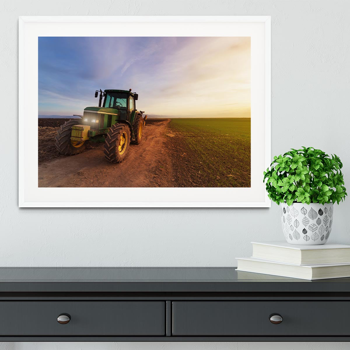 Green tractor Framed Print - Canvas Art Rocks - 5