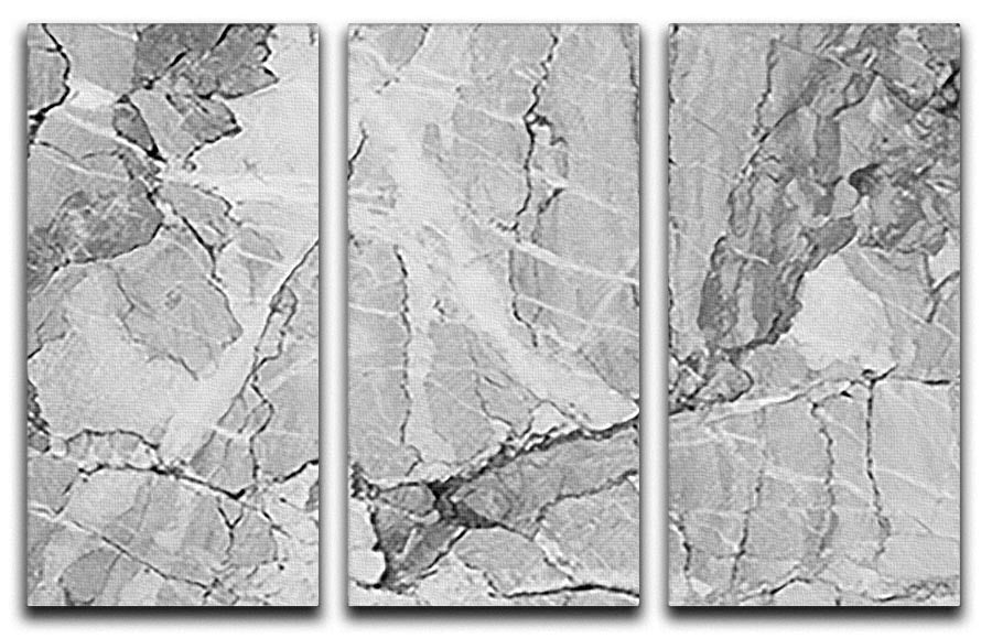 Grey Abstract Textured Marble 3 Split Panel Canvas Print - Canvas Art Rocks - 1