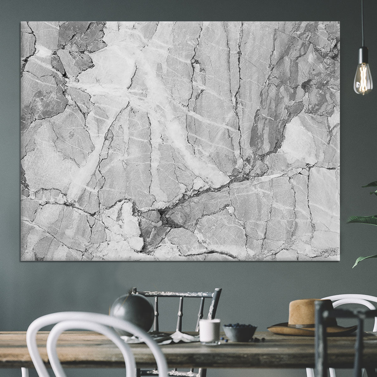 Grey Abstract Textured Marble Canvas Print or Poster - Canvas Art Rocks - 3