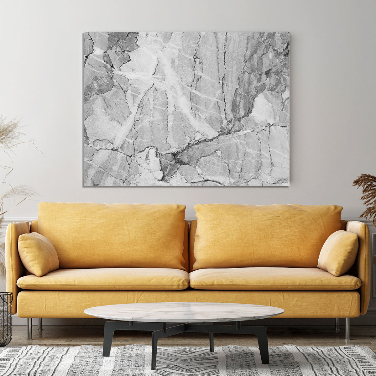 Grey Abstract Textured Marble Canvas Print or Poster - Canvas Art Rocks - 4