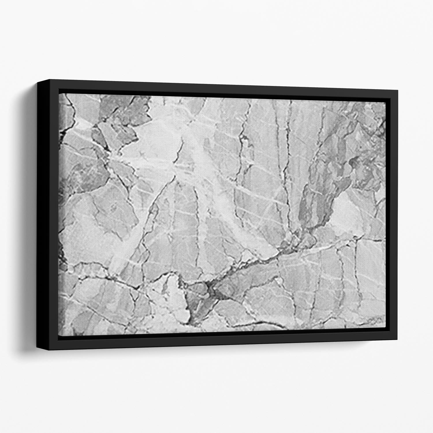 Grey Abstract Textured Marble Floating Framed Canvas - Canvas Art Rocks - 1