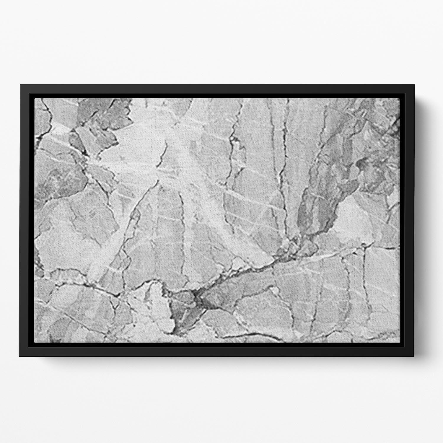 Grey Abstract Textured Marble Floating Framed Canvas - Canvas Art Rocks - 2