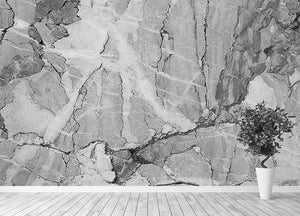 Grey Abstract Textured Marble Wall Mural Wallpaper - Canvas Art Rocks - 4