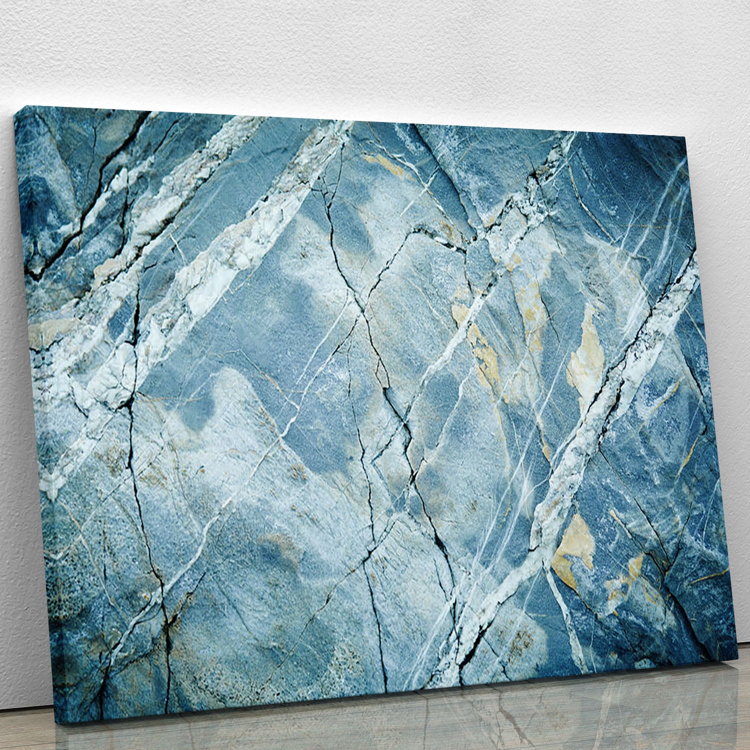 Grey and Light Blue Stone Marble Canvas Print or Poster - Canvas Art Rocks - 1