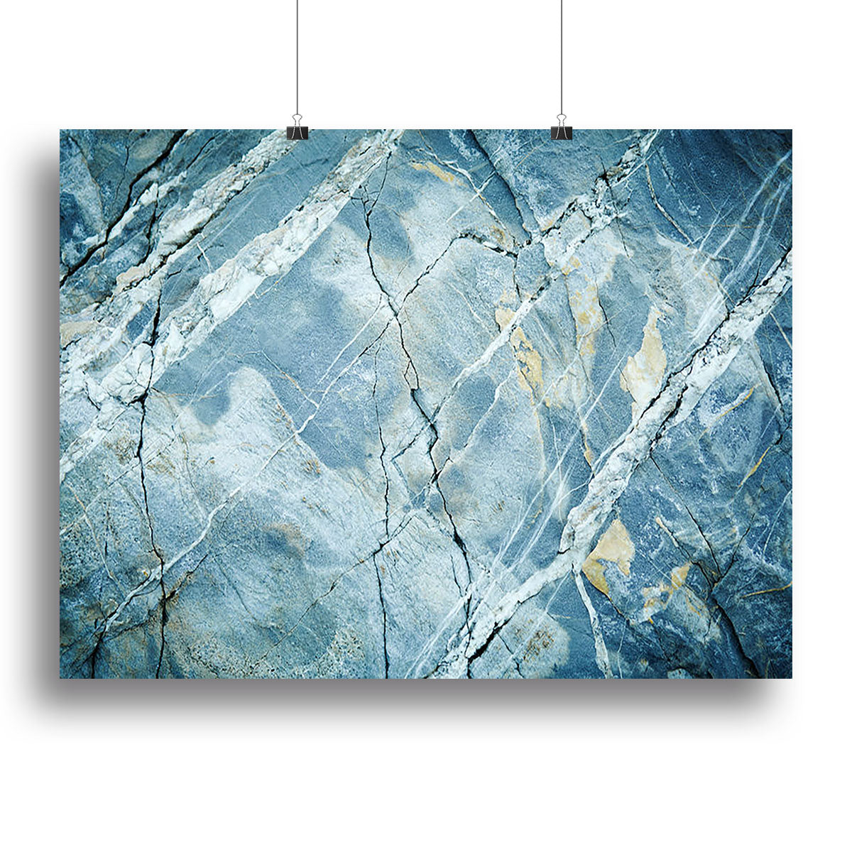 Grey and Light Blue Stone Marble Canvas Print or Poster - Canvas Art Rocks - 2