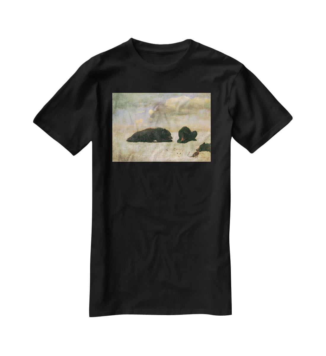 Grizzly Bears by Bierstadt T-Shirt - Canvas Art Rocks - 1
